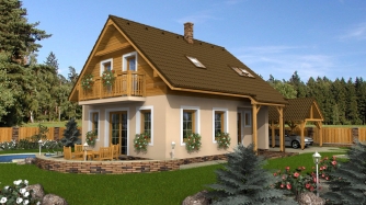 podkrovný projekt domu vhodný na malý pozemok aj ako chata